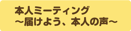 本人ミーティング~届けよう、本人の声～(PDFファイル)